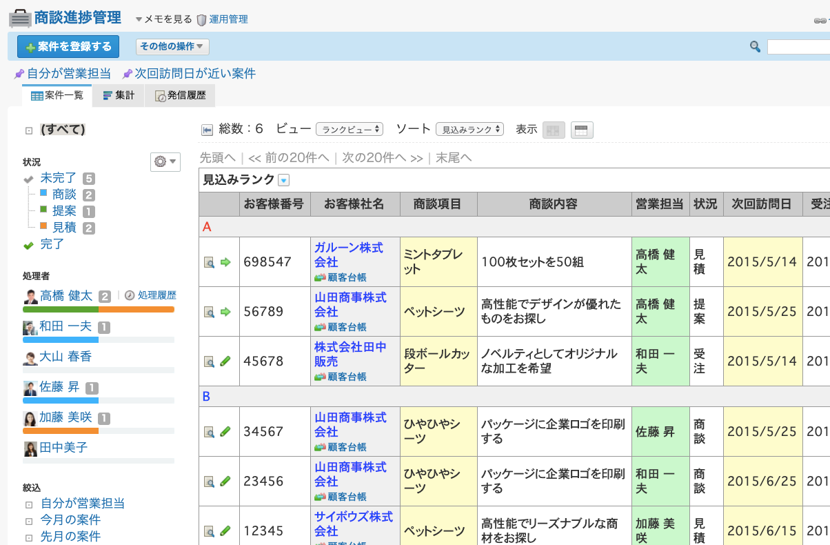 カスタムアプリ 商談進捗管理 グループウェア サイボウズ Office