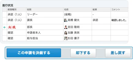 ワークフロー画面