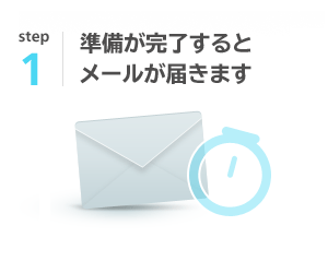 STEP1：準備が完了するとメールが届きます